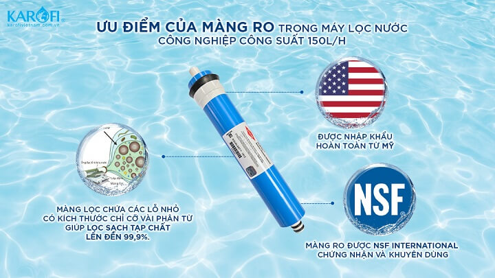 Lõi máy lọc nước công nghiệp 150l/h